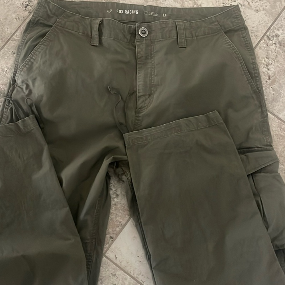 Fox Racing  Men's Utility cargo Flat
Front Chino Pants Size 36 Moto Green Pants - Picture 13 of 15